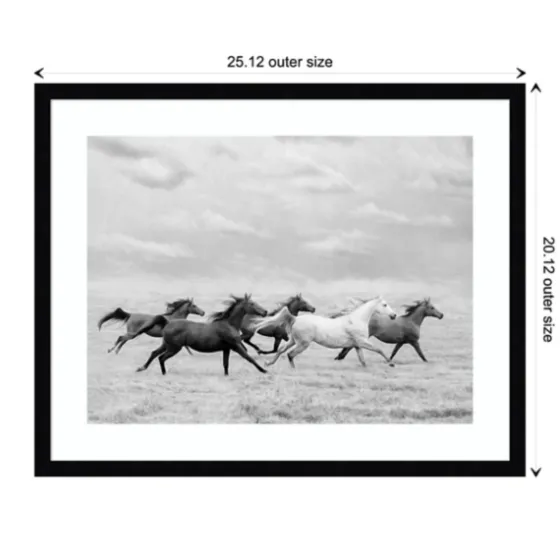 Galloping Wild Horses Framed Wall Art-Kirkland's Home Shop