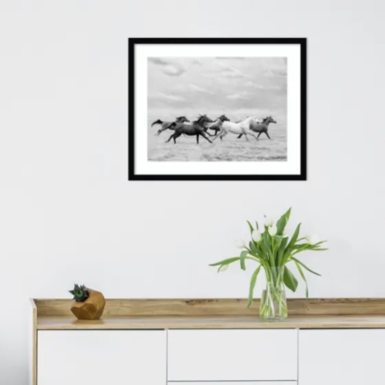 Galloping Wild Horses Framed Wall Art-Kirkland's Home Shop
