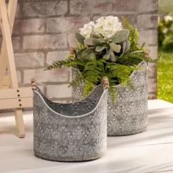 Galvanized Bead Handle Buckets, Set Of 2-Kirkland's Home Best