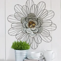 Galvanized Daisy Plaque-Kirkland's Home Online