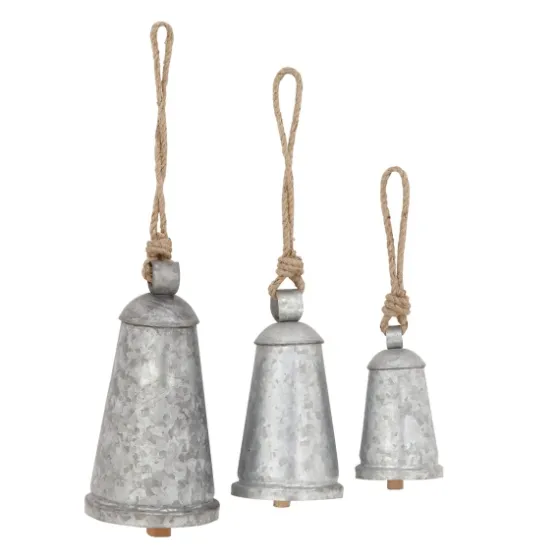 Galvanized Iron Hanging Bells, Set Of 3-Kirkland's Home Cheap