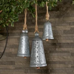 Galvanized Iron Hanging Bells, Set Of 3-Kirkland's Home Cheap