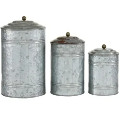 Galvanized Metal Lid 3-Pc. Decorative Jar Set-Kirkland's Home Discount