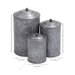 Galvanized Metal Lid 3-Pc. Decorative Jar Set-Kirkland's Home Discount