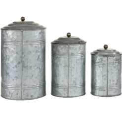 Galvanized Metal Lid 3-Pc. Decorative Jar Set-Kirkland's Home Discount