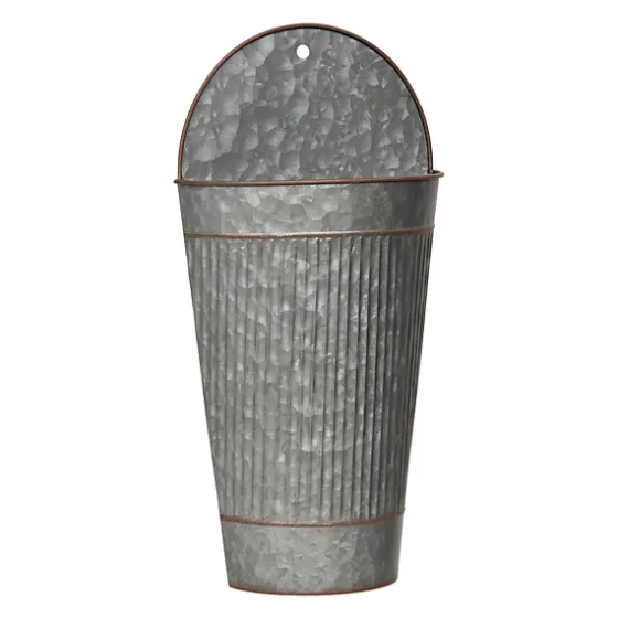 Galvanized Metal Ribbed Wall Pocket-Kirkland's Home Cheap