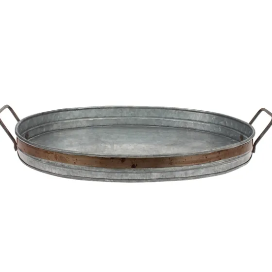 Galvanized Metal Tray With Rust Trim-Kirkland's Home Clearance