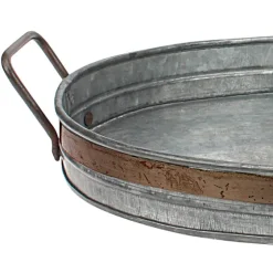 Galvanized Metal Tray With Rust Trim-Kirkland's Home Clearance