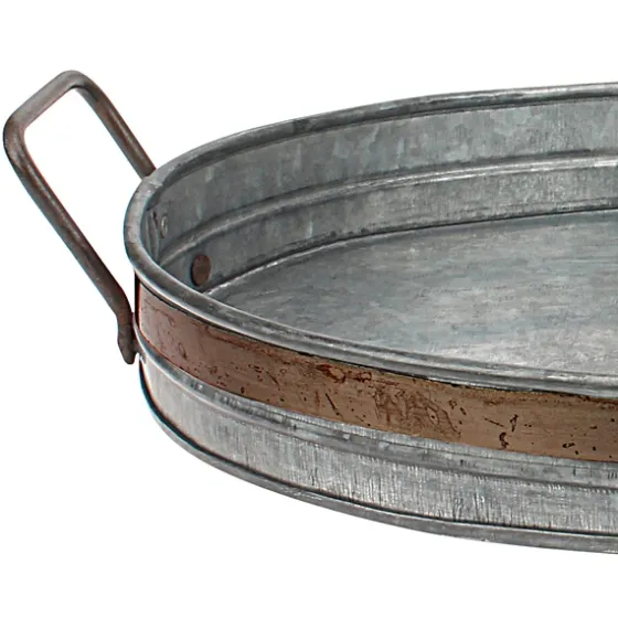 Galvanized Metal Tray With Rust Trim-Kirkland's Home Clearance