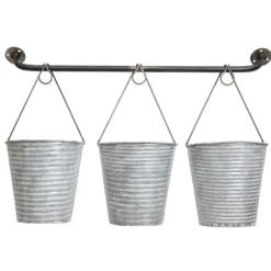 Galvanized Silver Bucket Wall Planters-Kirkland's Home Cheap