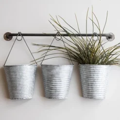 Galvanized Silver Bucket Wall Planters-Kirkland's Home Cheap