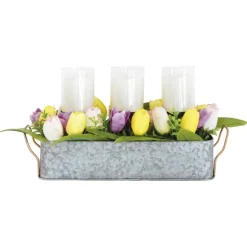 Galvanized Spring Tulips Led Candle Centerpiece-Kirkland's Home Best