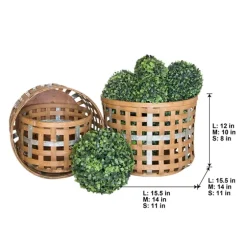 Galvanized Woven Wicker Baskets, Set Of 3-Kirkland's Home Store