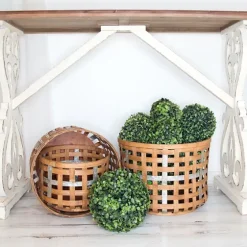 Galvanized Woven Wicker Baskets, Set Of 3-Kirkland's Home Store