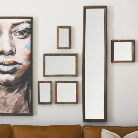 Garcelle Raw Wood Square Wall Mirror-Kirkland's Home Flash Sale
