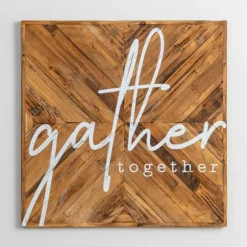 Gather Together Wood Plank Wall Plaque-Kirkland's Home Fashion