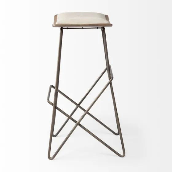 Geometric Base And Saddle Seat Bar Stool-Kirkland's Home Best Sale