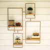 Geometric Honey Mango Wood Wall Shelves-Kirkland's Home Hot