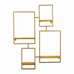 Geometric Honey Mango Wood Wall Shelves-Kirkland's Home Hot