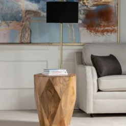Geometric Mango Wood Accent Table-Kirkland's Home Shop