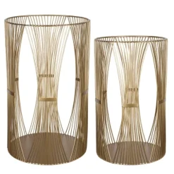 Geometric Metal Hurricanes, Set Of 2-Kirkland's Home New