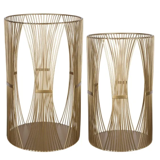 Geometric Metal Hurricanes, Set Of 2-Kirkland's Home New
