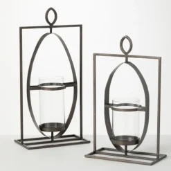 Geometric Oval Frame Pillar Candle Holder-Kirkland's Home Hot