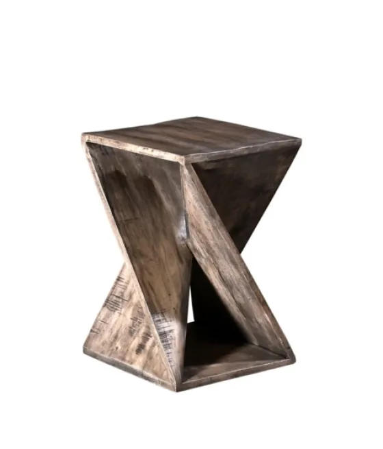 Geometric Twist Wood Accent Table-Kirkland's Home Outlet