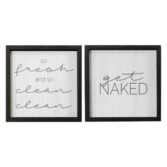 Get Naked Bathroom Plaques, Set Of 2-Kirkland's Home Cheap