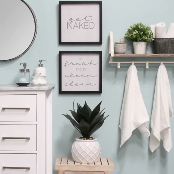 Get Naked Bathroom Plaques, Set Of 2-Kirkland's Home Cheap