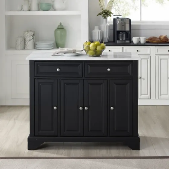 Gia Black And White Marble Kitchen Island-Kirkland's Home Store