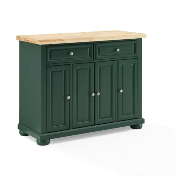 Gia Forest Green Wood Kitchen Island-Kirkland's Home Sale