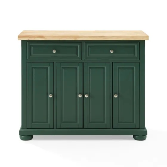 Gia Forest Green Wood Kitchen Island-Kirkland's Home Sale