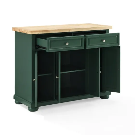 Gia Forest Green Wood Kitchen Island-Kirkland's Home Sale