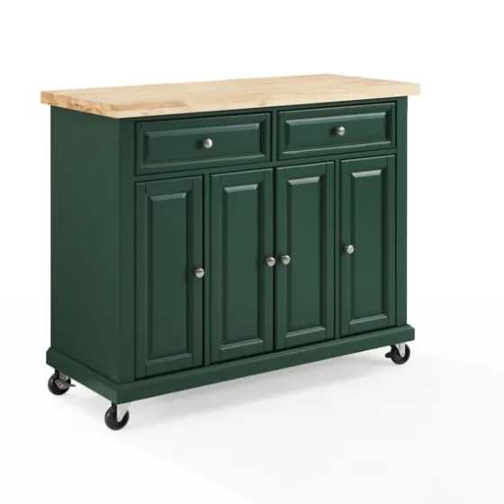 Gia Forest Green Wood Kitchen Island-Kirkland's Home Sale