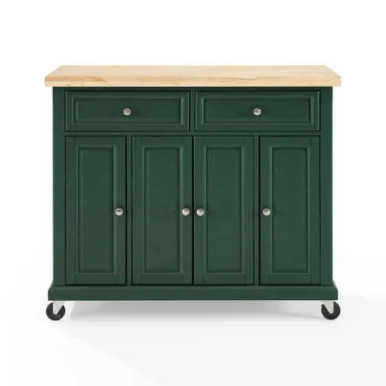 Gia Forest Green Wood Kitchen Island-Kirkland's Home Sale