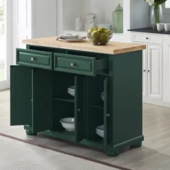 Gia Forest Green Wood Kitchen Island-Kirkland's Home Sale