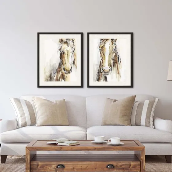 Gift Horse Giclee Espresso Framed Prints, Set Of 2-Kirkland's Home Fashion