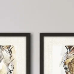 Gift Horse Giclee Espresso Framed Prints, Set Of 2-Kirkland's Home Fashion