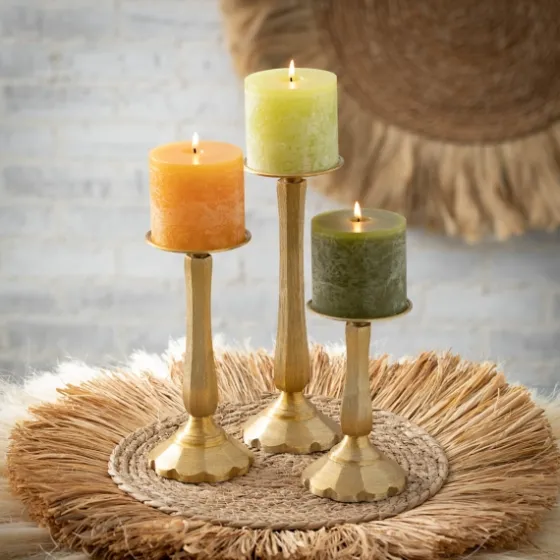 Gilded En 3-Pc. Pillar Candle Holder Set-Kirkland's Home Flash Sale