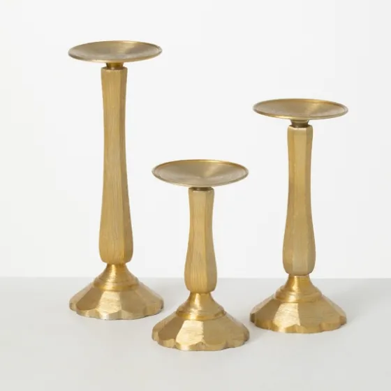 Gilded En 3-Pc. Pillar Candle Holder Set-Kirkland's Home Flash Sale