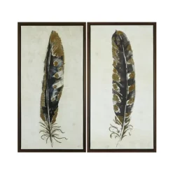 Gilded Feathers Canvas Art Prints, Set Of 2-Kirkland's Home New