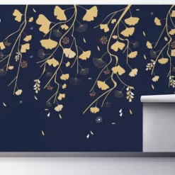 Gingko On Navy Peel And Stick Wall Mural-Kirkland's Home Shop
