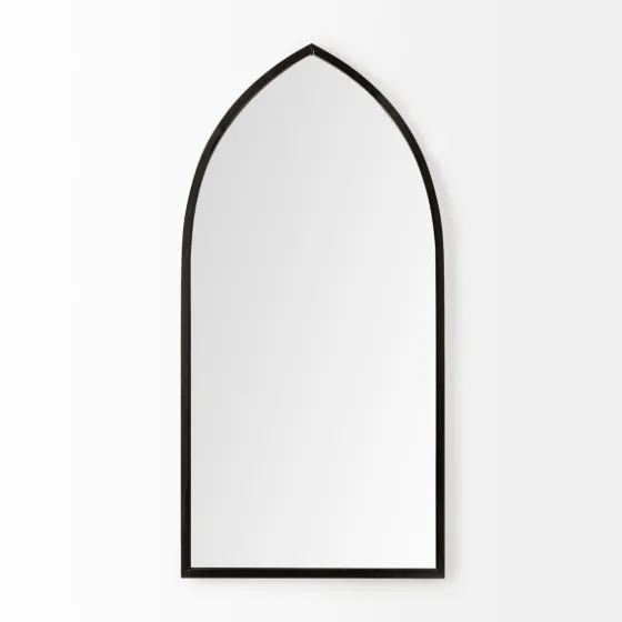 Giovanna Black Metal Pointed Arch Wall Mirror-Kirkland's Home Flash Sale