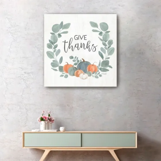 Give Thanks Eucalyptus Pumpkin Giclee Canvas Print-Kirkland's Home Flash Sale
