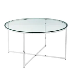 Glass & Chrome X-Base Coffee Table-Kirkland's Home Outlet