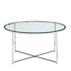 Glass & Chrome X-Base Coffee Table-Kirkland's Home Outlet