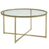 Glass & Gold X-Base Coffee Table-Kirkland's Home Outlet