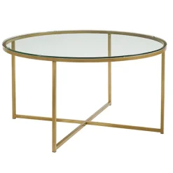 Glass & Gold X-Base Coffee Table-Kirkland's Home Outlet