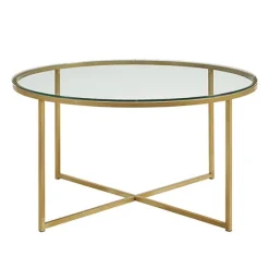 Glass & Gold X-Base Coffee Table-Kirkland's Home Outlet